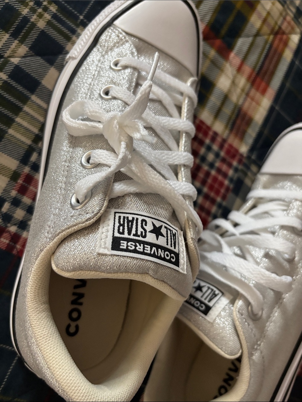 Converse All Star Low Top Sneakers - White and silver - Picture 7 of 10